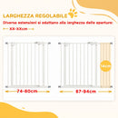 Cancellino per Cani Regolabile 74-100x77 cm con Chiusura Automatica in Acciaio e Plastica Nero      