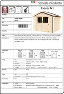 Casetta Box da Giardino per Attrezzi 3,17x3,02m Senza Pavimento in Legno Abete 28mm Flover N1