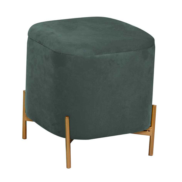 online Pouf Contenitore 38x38xh45 cm in Tessuto Velluto Verde Salvia