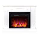 Camino Elettrico da Pavimento 85x110x27 cm Effetto Fiamma 1500W Madeira & Lorance Noce