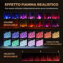 Camino Elettrico da Incasso 152,4x9,4x47 cm con Effetto Fiamma 3 Modalità di Riscaldamento e Telecomando in Acciaio Nero      