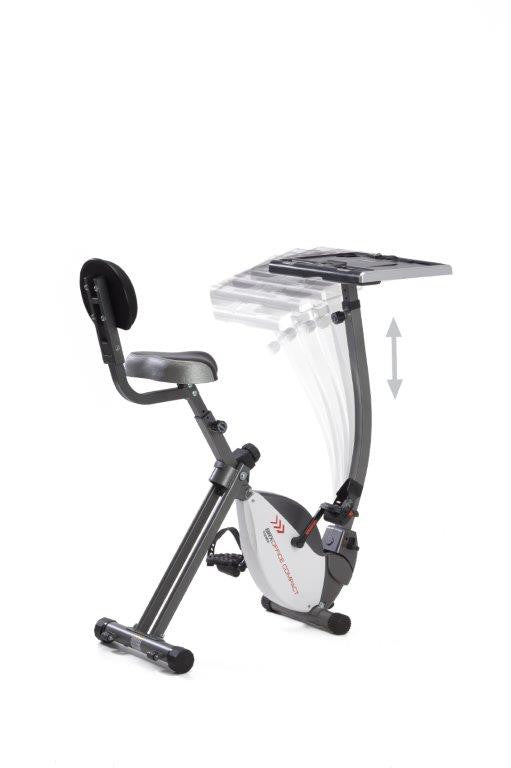 Cyclette Pieghevole Magnetica con Sedile e Scrivania 100Kg Max 8 Livelli Accesso Basso Toorx BRX-Office Compact