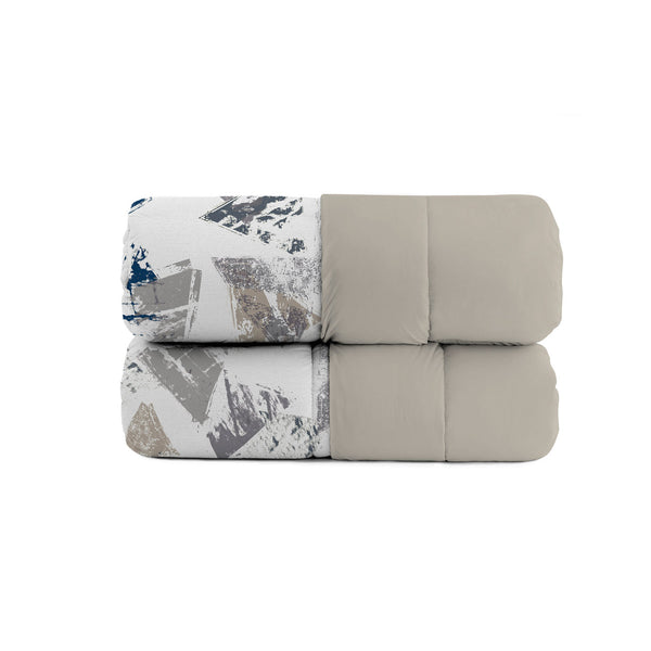 sconto Trapunta Invernale Stampata in Microfibra 200gr Double Face Urban Blu Varie Misure