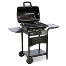 Barbecue a Gas Gustavo 109,5x56x101,5 cm a 2 Fuochi con Griglia in Acciaio Inox e Coperchio Nero      
