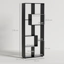 Libreria Moderna di Design a 8 Ripiani 70x24x178 cm in Pannelli di Particelle Nero      