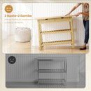 Carrello Cucina 100x43x75 cm con 2 Cassetti 2 Ripiani a Doghe e 2 Rotelle in Legno di Bambù      