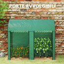 Serra da Giardino 200x100x178 cm 2 Porte Avvolgibili Copertura in PE 140g/m² Anti-UV Verde      