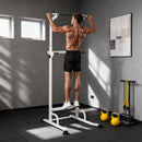 Stazione Fitness con Barre per Dip e Trazioni Altezza Regolabile 176,5-227 cm e Capacità 120 kg Bianco      