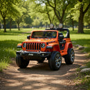 Macchina Elettrica per Bambini Fuoristrada Jeep Wrangler Rubicon 12V con Telecomando Arancione