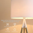 Lampada da Terra 53x53x144 cm E27 Paralume in Tessuto Bianco e Oro