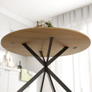 Tavolo da Pranzo Rotondo Stile Industriale Ø120x75 cm con Gambe a Croce in Acciaio Colore Quercia      