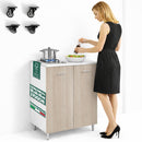 Mobile Cucina con Piano Cottura 2 Fuochi 80x60x85 cm con Piastre in Ghisa Olmo      