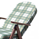 Poltrona 4 Posizioni Relax Faggio con Cuscino e Prolunga 84/40x 60x100 h cm in Cotone Verde