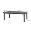 Tavolo per Esterni Rettangolare 100x60 cm in Alluminio Effetto Legno Marrone