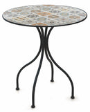 Tavolo da Giardino Tondo Ø70 cm in Ferro con Mosaico Soriani Rodi