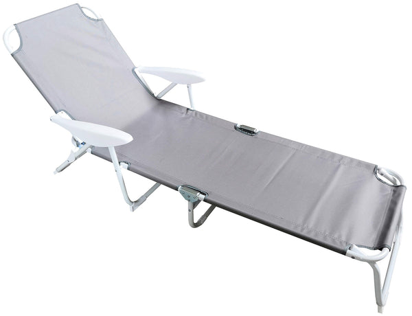 Lettino Prendisole Pieghevole da Giardino 182x65x81 cm in Acciaio e Tessuto Oxford Grigio prezzo