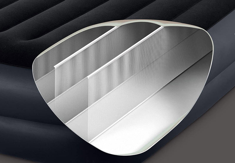 Materasso Singolo Gonfiabile 99x191x42 cm Floccato da Campeggio con Pompa Intex 405131