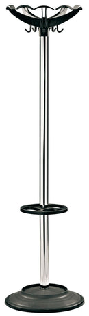 Appendiabiti da Terra Ø45x173 cm con Portaombrelli in Acciaio Tosini Tango Cromato