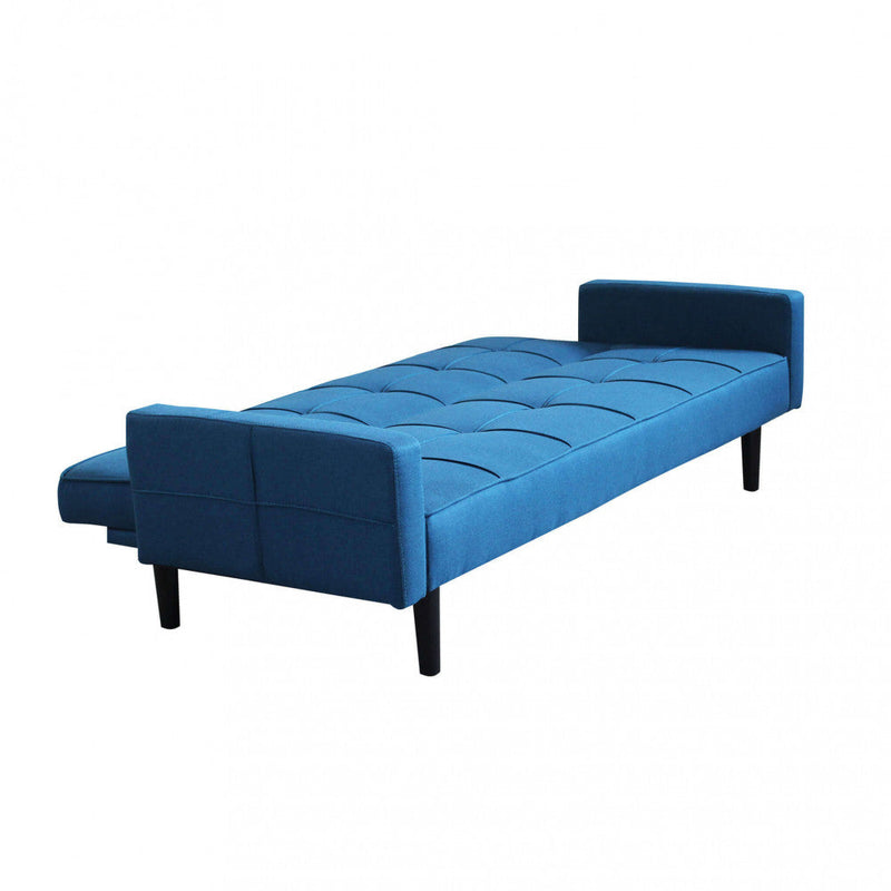 Divano Letto Anson 194x83x74 cm in Tessuto Blu melange