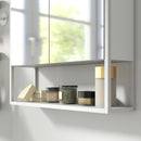 Mobile Bagno a Parete 60x16x60 cm con Specchio Armadietto e Ripiano Aperto in Legno Bianco      