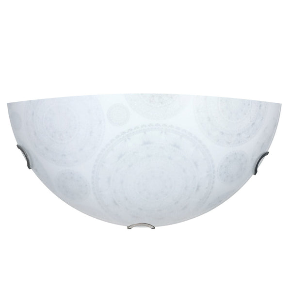 Applique 1xE27 Ganci Cromo Vetro Lastra Bianco Decorato Ruote E-Energy Tosca sconto