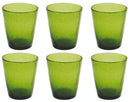 Set 6 Bicchieri Ø9x10 cm in Vetro Soffiato Villa d'Este Home Tivoli Cancun Verdi