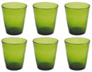 Set 6 Bicchieri Ø9x10 cm in Vetro Soffiato Villa d'Este Home Tivoli Cancun Verdi