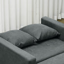 Poltrona Letto Singolo  100x98x88 cm con Vano Contenitore in Tessuto Effetto Velluto Grigio  