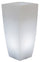 Vaso Luminoso Quadrato 33x33x70 cm Bauer Home Light Ghiaccio e Bianco