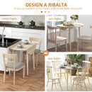 Tavolo Pieghevole Salvaspazio a Ribalta per Cucina e Soggiorno Ø89x73,5 cm in Truciolato Naturale