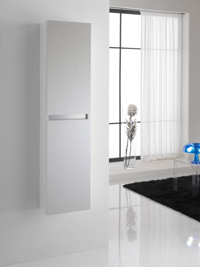Mobile a Colonna da Bagno 1 Anta Soft Close 35x18x160 cm TFT Bali Twist Bianco