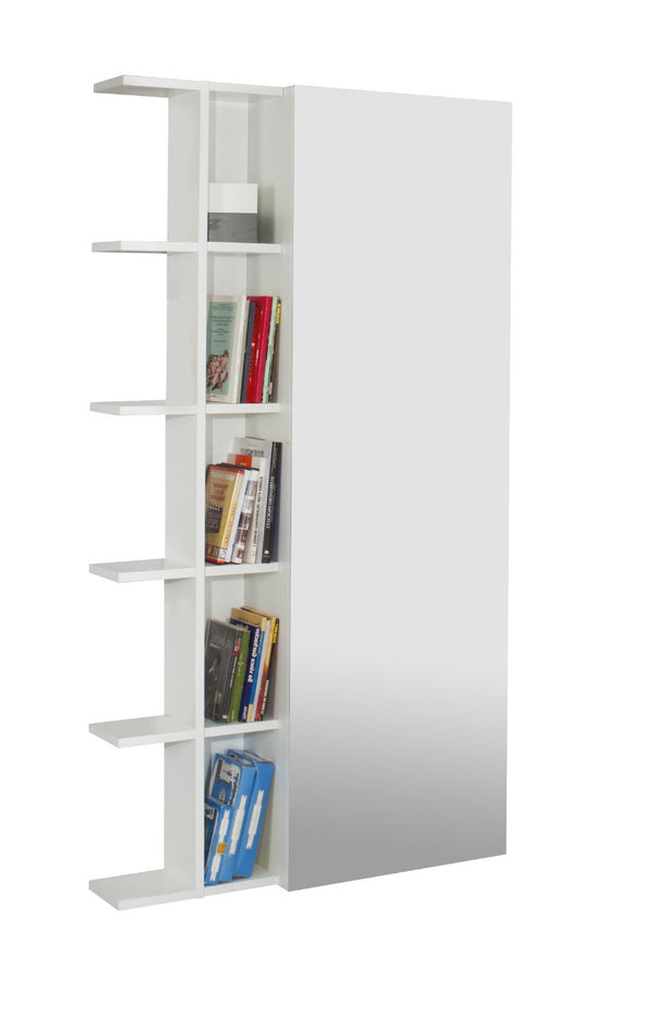 acquista Scarpiera Libreria 5 Ripiani in Melaminico 88,5x25x160cm TFT Sc Bianca Specchio