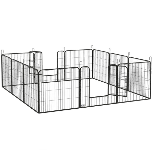 prezzo Recinto per Cani a 12 Pannelli Modulabili da 80x1,5x80 cm con Picchetti in Acciaio Grigio
