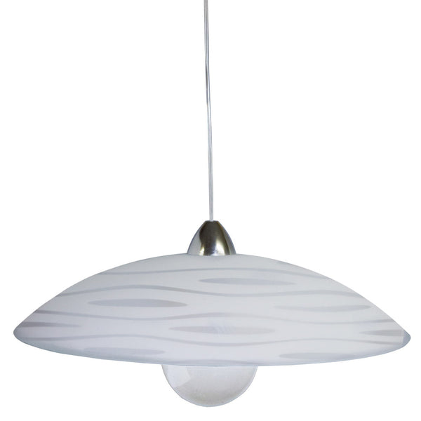 prezzo Sospensione D50 1xE27 Montatura Cromo-Trasparente Vetro Lastra Bianco Marea E-Energy Fulvia