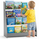 Libreria Montessoriana per Bambini 80x30x88 cm Scaffale in Legno Grigio      
