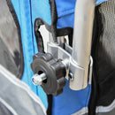 Carrellino Rimorchio per Cani da Bicicletta 130x58x94 cm in Metallo e Tessuto Oxford Blu