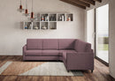 Divano Angolare 5 Posti 241x241x85 cm Karay in Tessuto Prugna