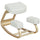 Sedia Ergonomica con Inginocchiatoio 51x69x58 cm in Legno di Betulla e Cuscini Crema