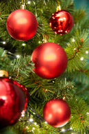 Set 6 Palle di Natale da Appendere Ø 15 cm in Plastica Rosso