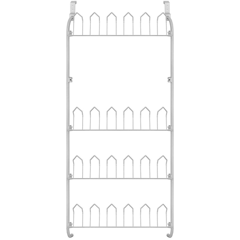 Scarpiera appendibile da porta 17x60x145 cm 12 paia in Metallo Bianca