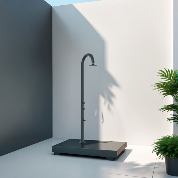 acquista Doccia da Giardino in Alluminio con Soffione e Lavapiedi Sined Luna Alu Grigio