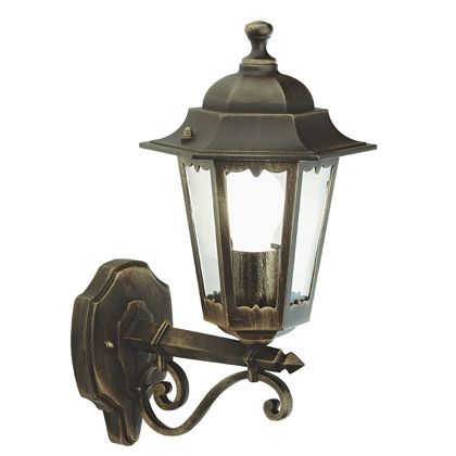 acquista Lampada Applique Media in Alto Colore Nero e Oro per Esterno Linea Merlet Sovil