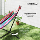 Amaca Autoportante con Supporto 298x117x105 cm Altezza Regolabile e Borsa di Trasporto in Metallo e Poliestere Rosso      