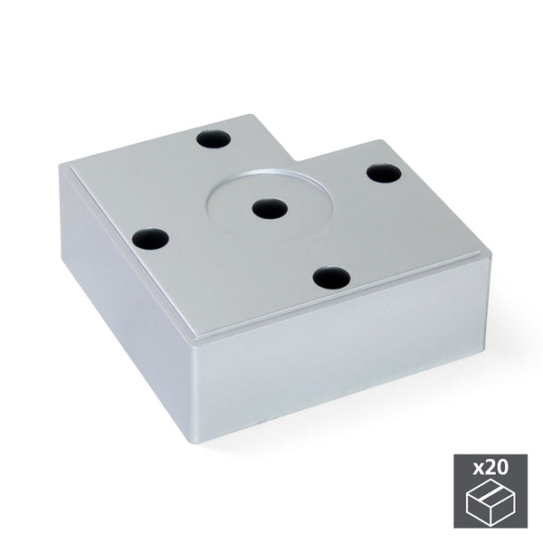 Piedino per Mobile H45 mm Plastica Grigio Metallizzato 20 Pezzi Emuca sconto