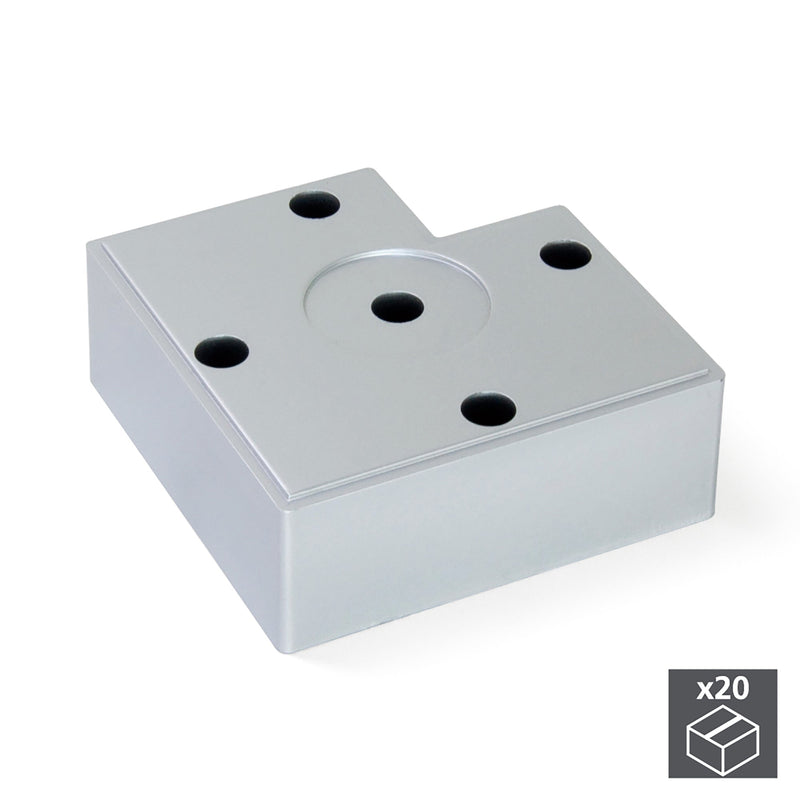 Piedino per Mobile H30 mm Plastica Grigio Metallizzato 20 Pezzi Emuca