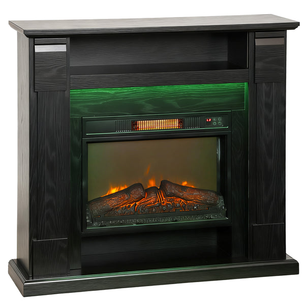 Camino Elettrico da Pavimento 105x27x97 cm 1800W Regolabile con Fiamma 3D Timer e Telecomando Nero acquista