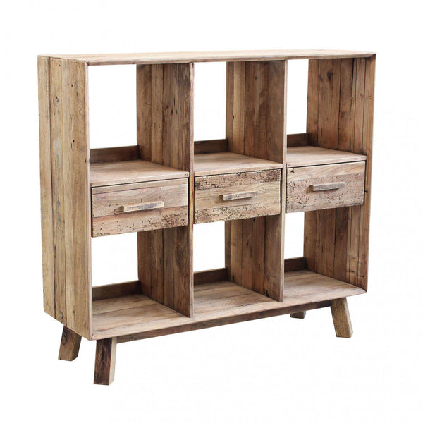 Mobile Maximillian 120x40x110 h cm in Pino riciclato Marrone sconto
