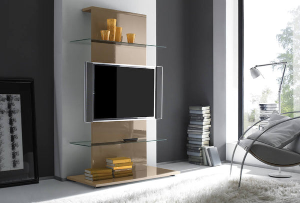 Mobile TV a Torre 2 Mensole in Vetro 104x50x169cm TFT  Primo Beige Lucido online
