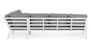 Set 3 Pezzi Salotto Angolare da Giardino con Cuscini in Alluminio e PP Flaminio Bianco 