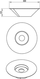 Camino a Bioetanolo da Pavimento Ø60 cm in Acciaio Bianco